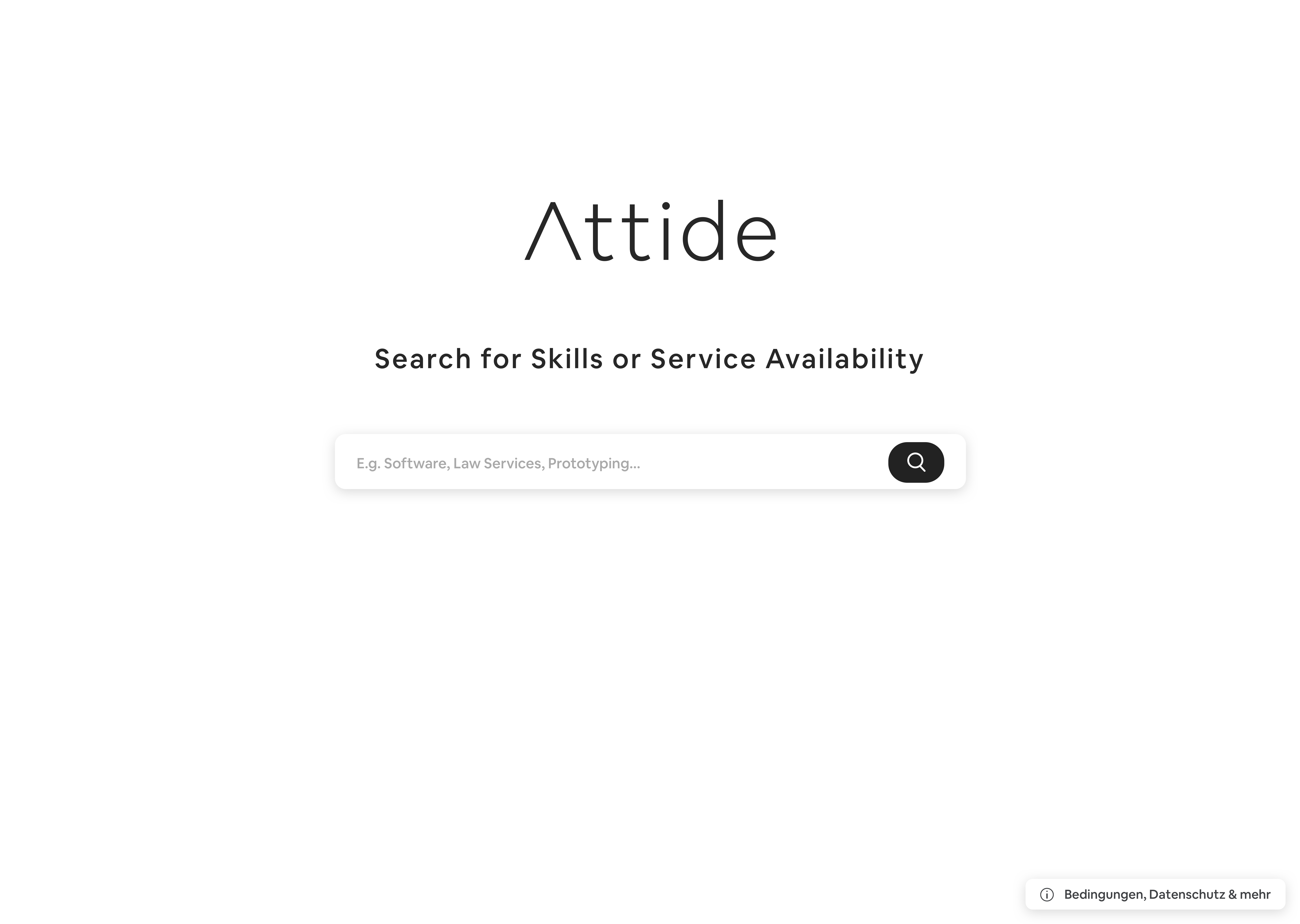 Attide search interface study with a skills and services search field on a white background.